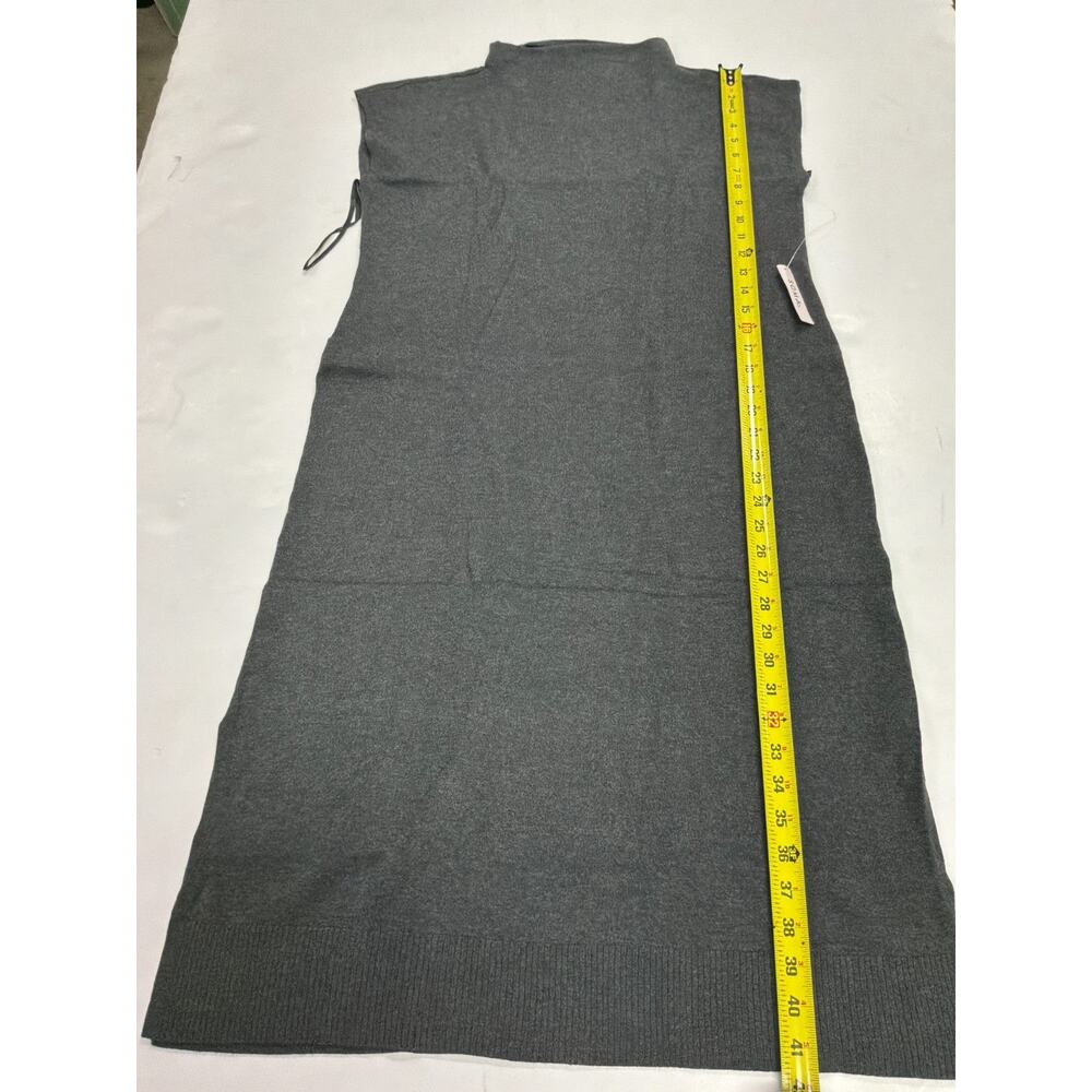 Soma Recycled Yarn Funnel Neck Midi Sweater Dress Women's L Heather Quartz Gray - Picture 7 of 8